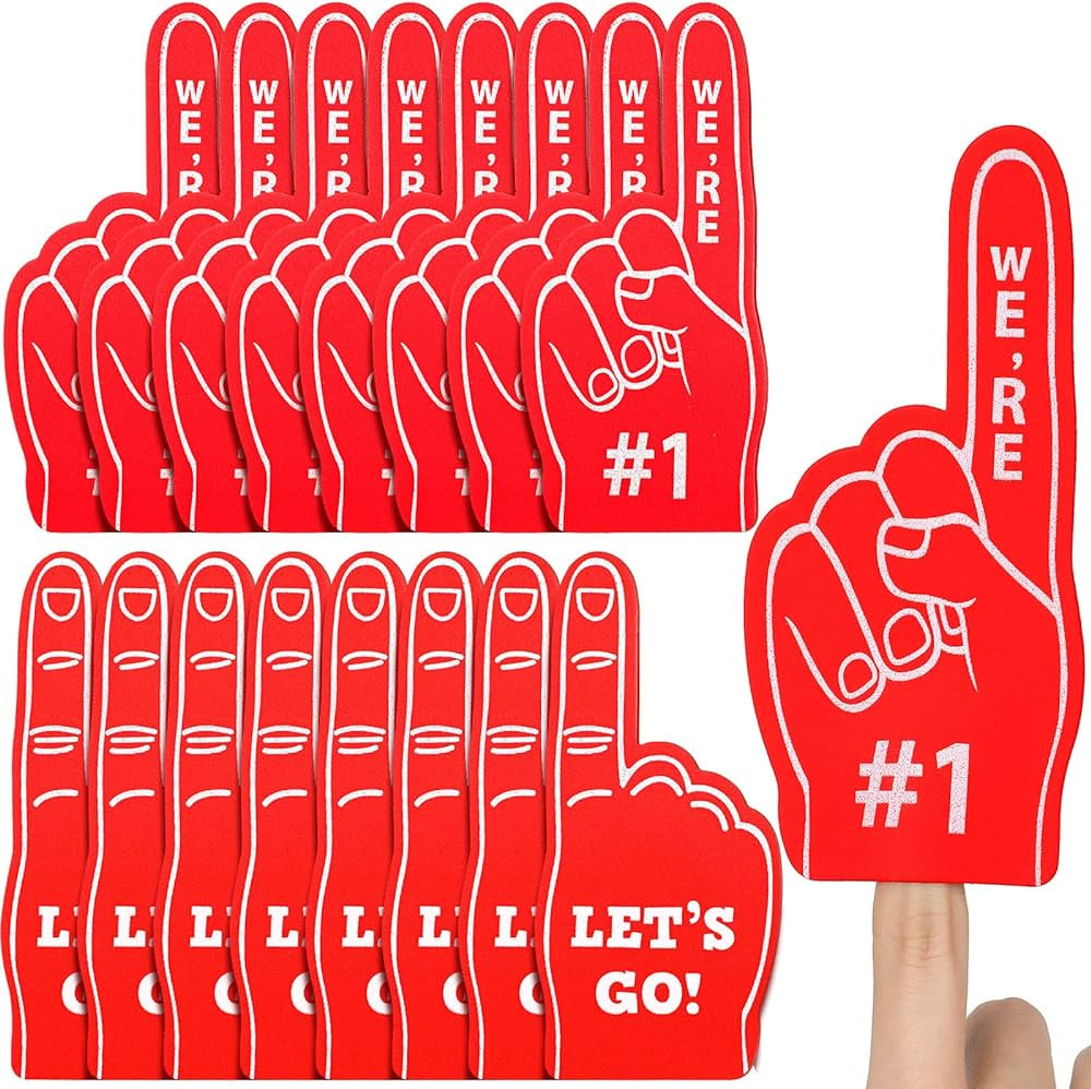 48 Pieces Sport Party Favors Sports Fan Foam Finger Mini Foam Finger #1 Basketball Baseball Footb... | Amazon (US)
