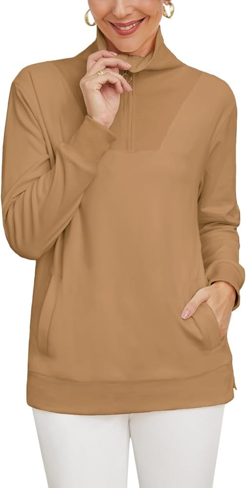 Tapata Women Pullover Sweatshirt Half Zip Long Sleeve Lightweight Tops Loose Fit with Pockets for... | Amazon (US)