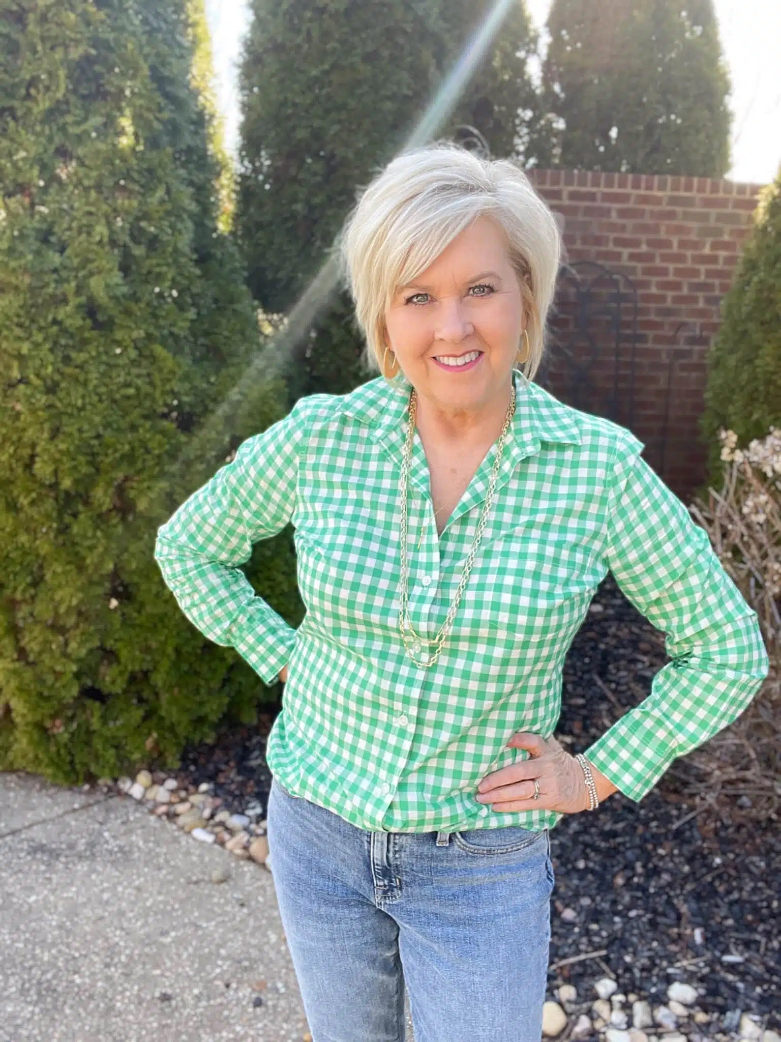 Gingham shirt size medium, but needed a large | women over 40 | summer style | spring outfit 

#LTKStyleTip #LTKPlusSize #LTKFindsUnder50