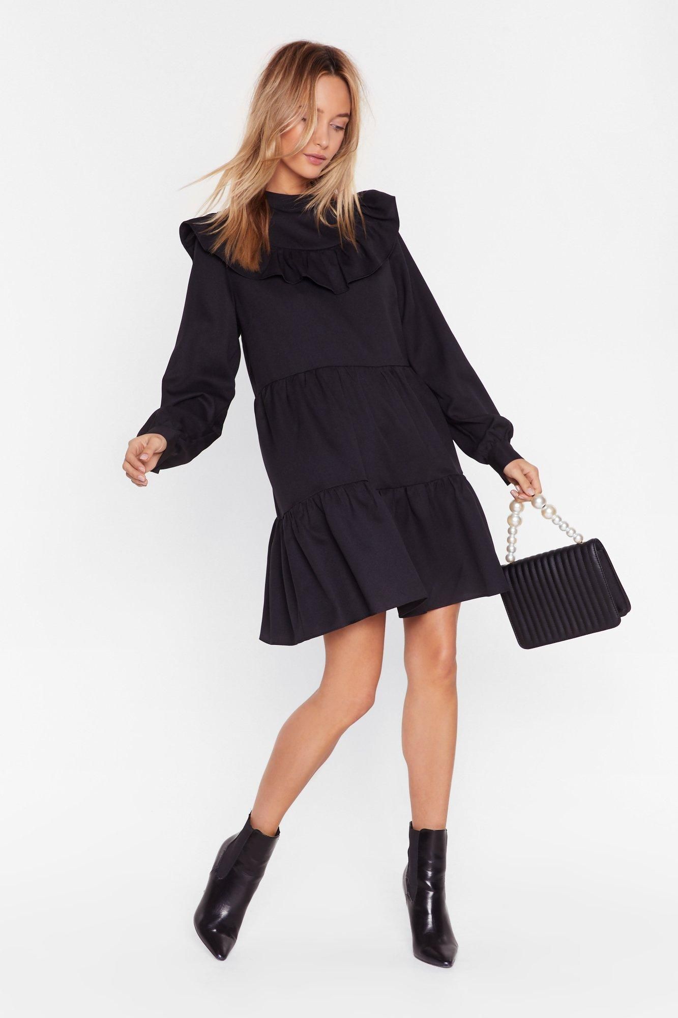 Womens Frill There Be Tequila High Neck Mini Dress - Black | NastyGal (US & CA)