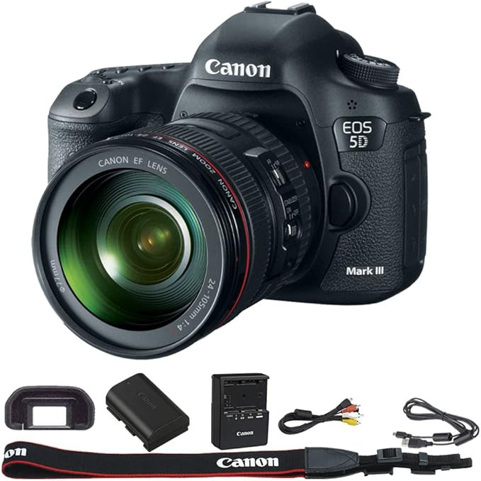 Canon EOS 5D Mark III 22.3 MP Full Frame CMOS Digital SLR Camera with EF 24-105mm f/4 L is USM Le... | Amazon (US)