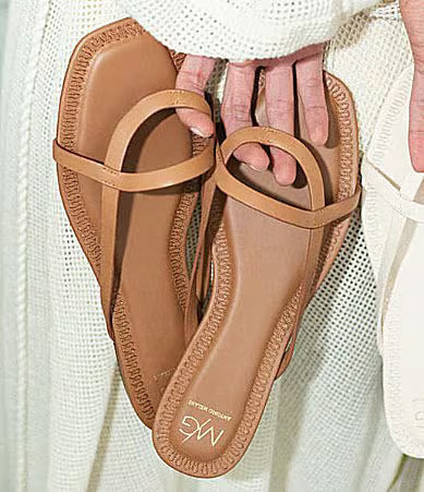 Antonio Melani x M.G. Style William Leather Thong Flat Sandals - 11 | Dillard's