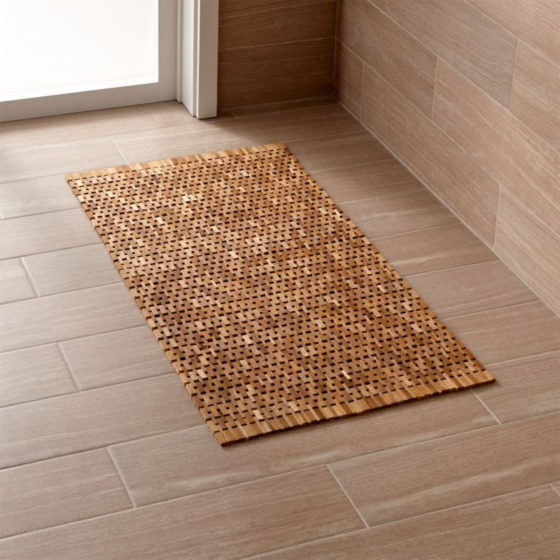 Lattice Wooden Mat + Reviews | Crate and Barrel | Crate & Barrel