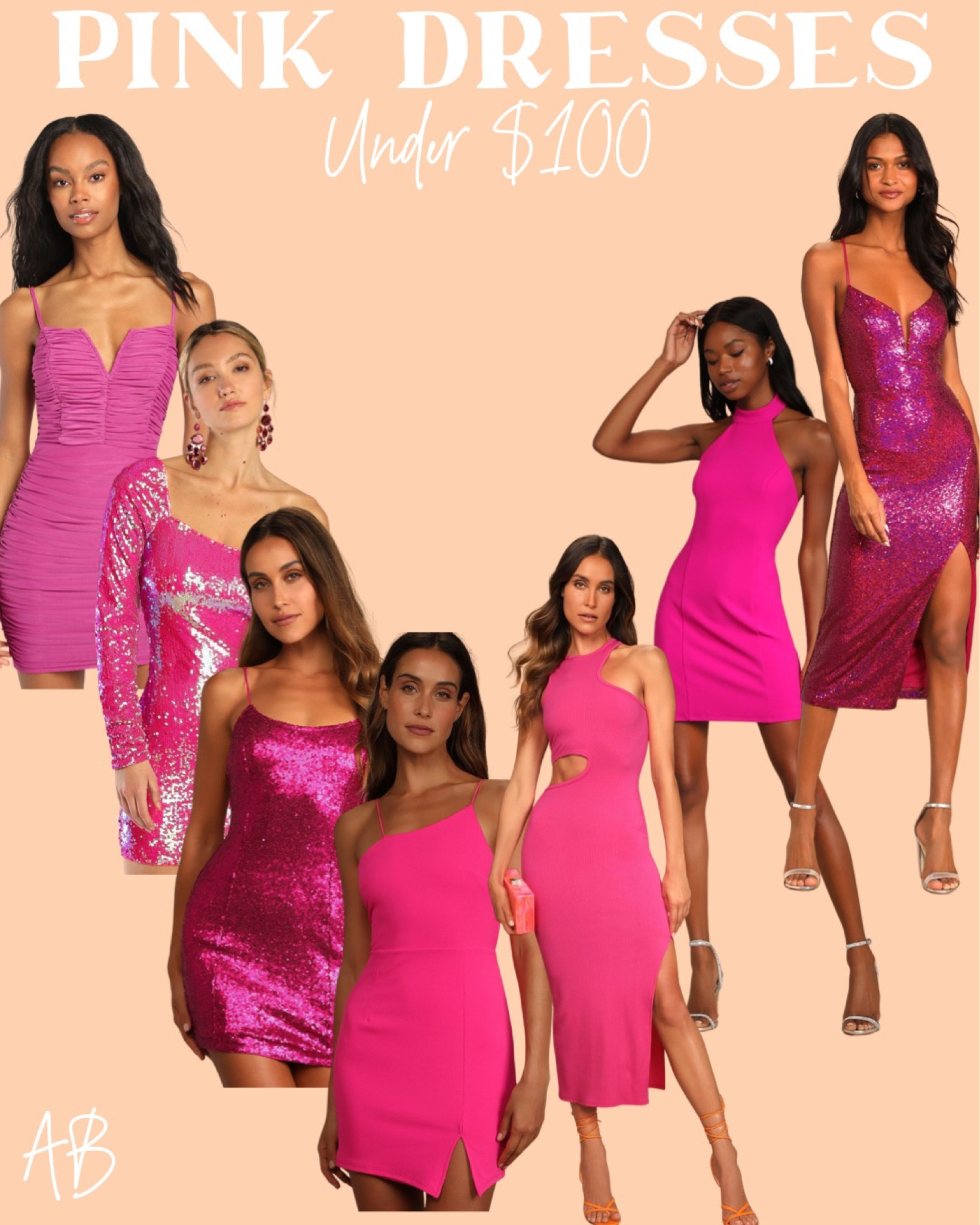 Pink dresses, holiday dresses, holiday party 

#LTKHoliday #LTKunder50 #LTKunder100