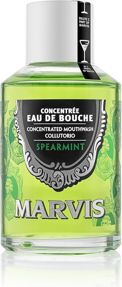 Marvis Concentrated Mouthwash Spearmint, 120ml, Alcohol Free Mouthwash for a Long-Lasting Fresh B... | Amazon (UK)