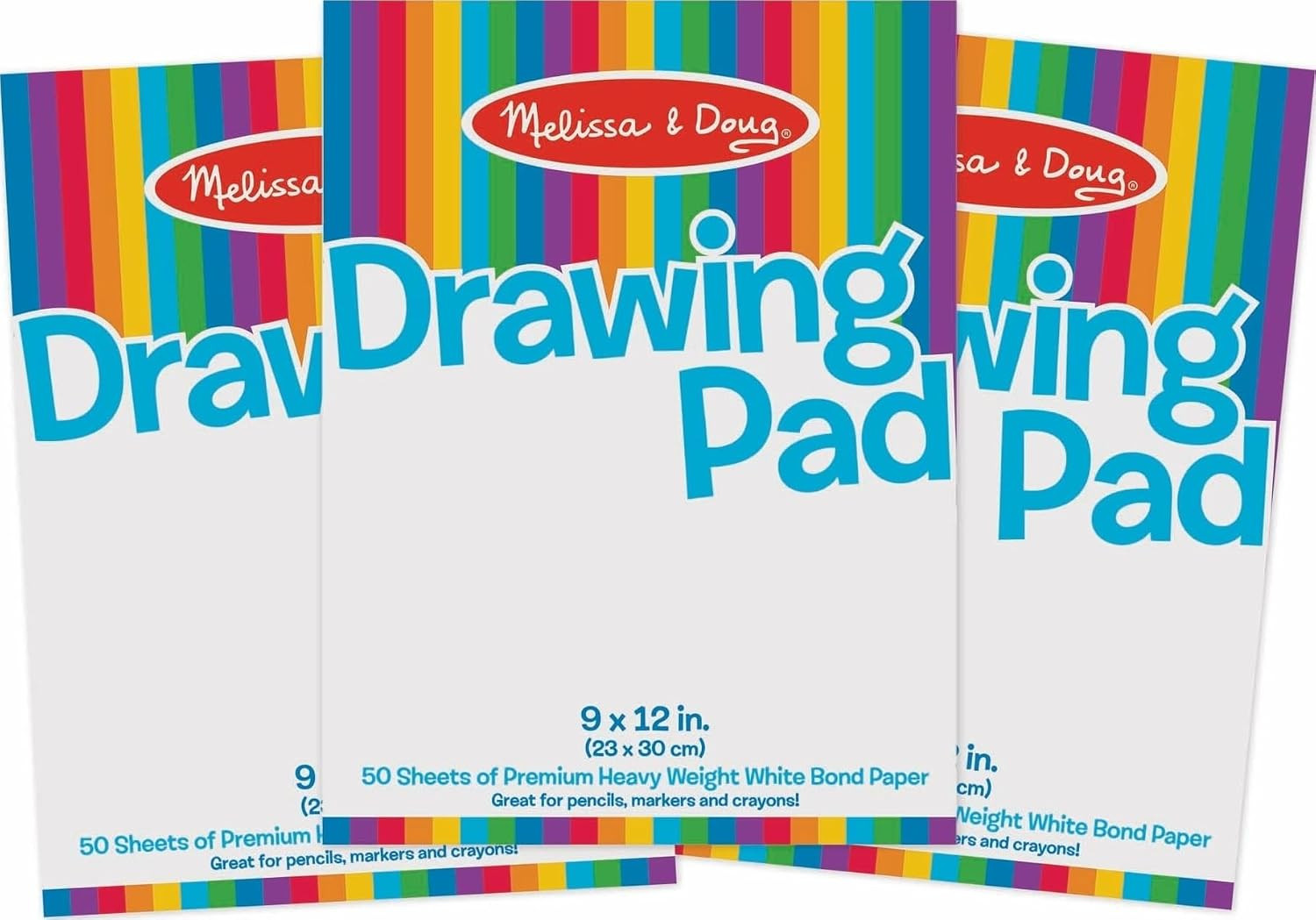 Melissa & Doug Drawing Paper Pad (9 x 12 inches) - 50 Sheets, 3-Pack | Amazon (US)