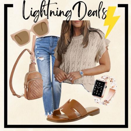 Amazon flash sale roundup. Select sizes/colors. Can end at any time. 

Spring outfit
Casual outfit 
Knit top 
Hermes inspired sandals 

#LTKfindsunder50 #LTKsalealert #LTKstyletip