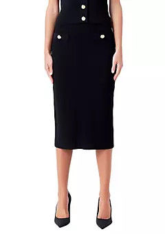 Endless Rose Shank Button Midi Skirt | Belk
