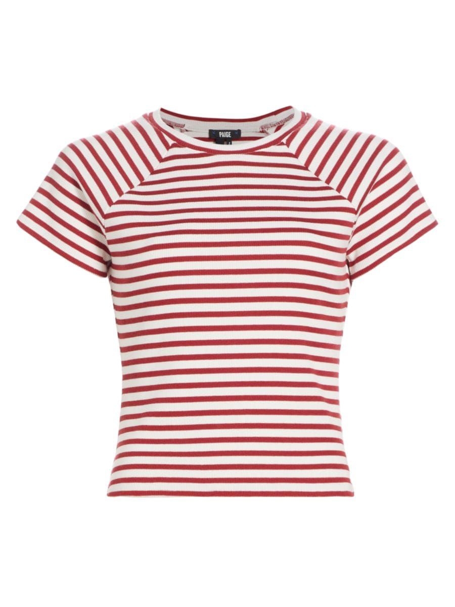 Bijou Striped Rib-Knit Crewneck T-Shirt | Saks Fifth Avenue