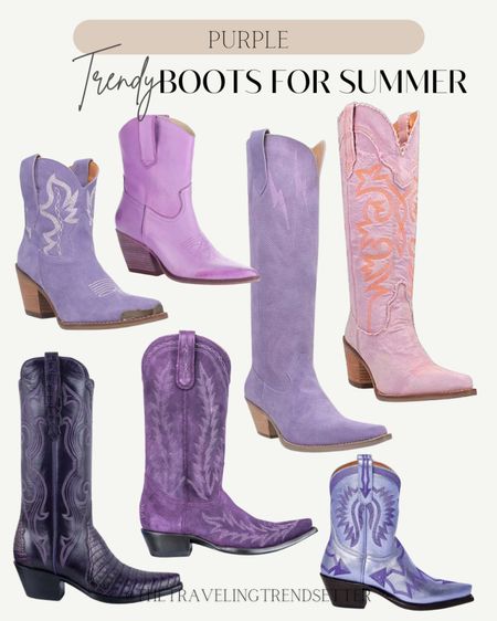 Purple cowgirl boots - trendy boots for summer 

#LTKSeasonal #LTKStyleTip #LTKShoeCrush