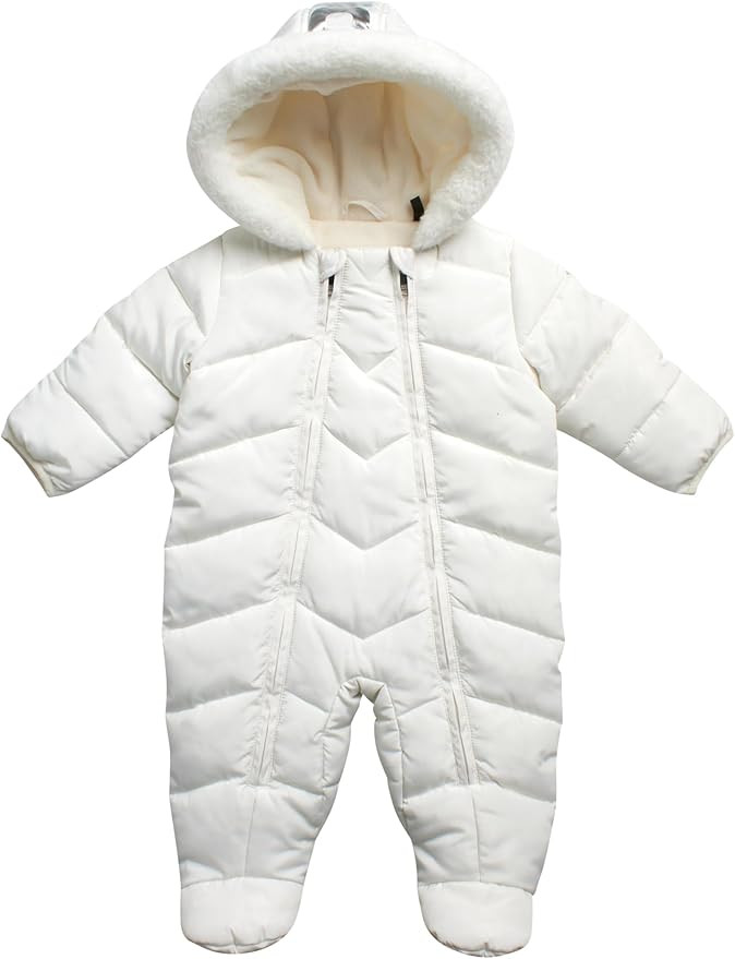 DKNY Baby Girls' Snowsuit - Fleece Lined Hooded Winter Pram - Outerwear Snow Coat for Toddlers & ... | Amazon (US)