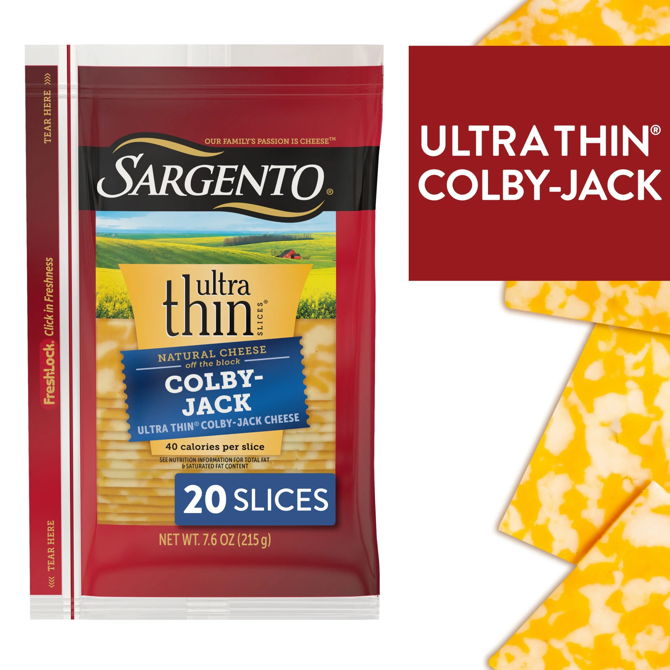Sargento® Colby-Jack Natural Cheese Ultra Thin® Slices, 20 slices | Walmart (US)