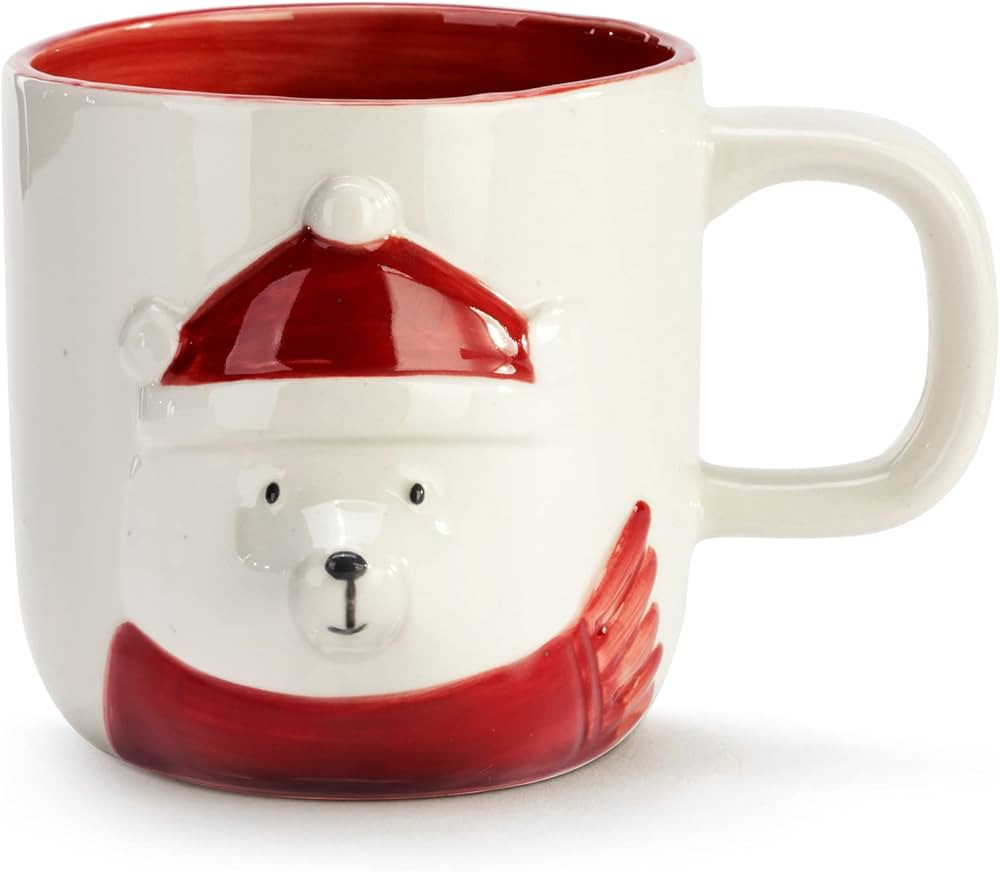 DEMDACO Beary Merry Polar Bear - Taza navideña de cerámica de 16 onzas | Amazon (US)