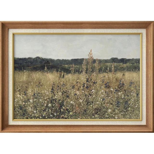 IDEA4WALL Premium Frame Wall Art Rustic Wildflower Country Landscape Print Nature Wilderness Illu... | Walmart (US)