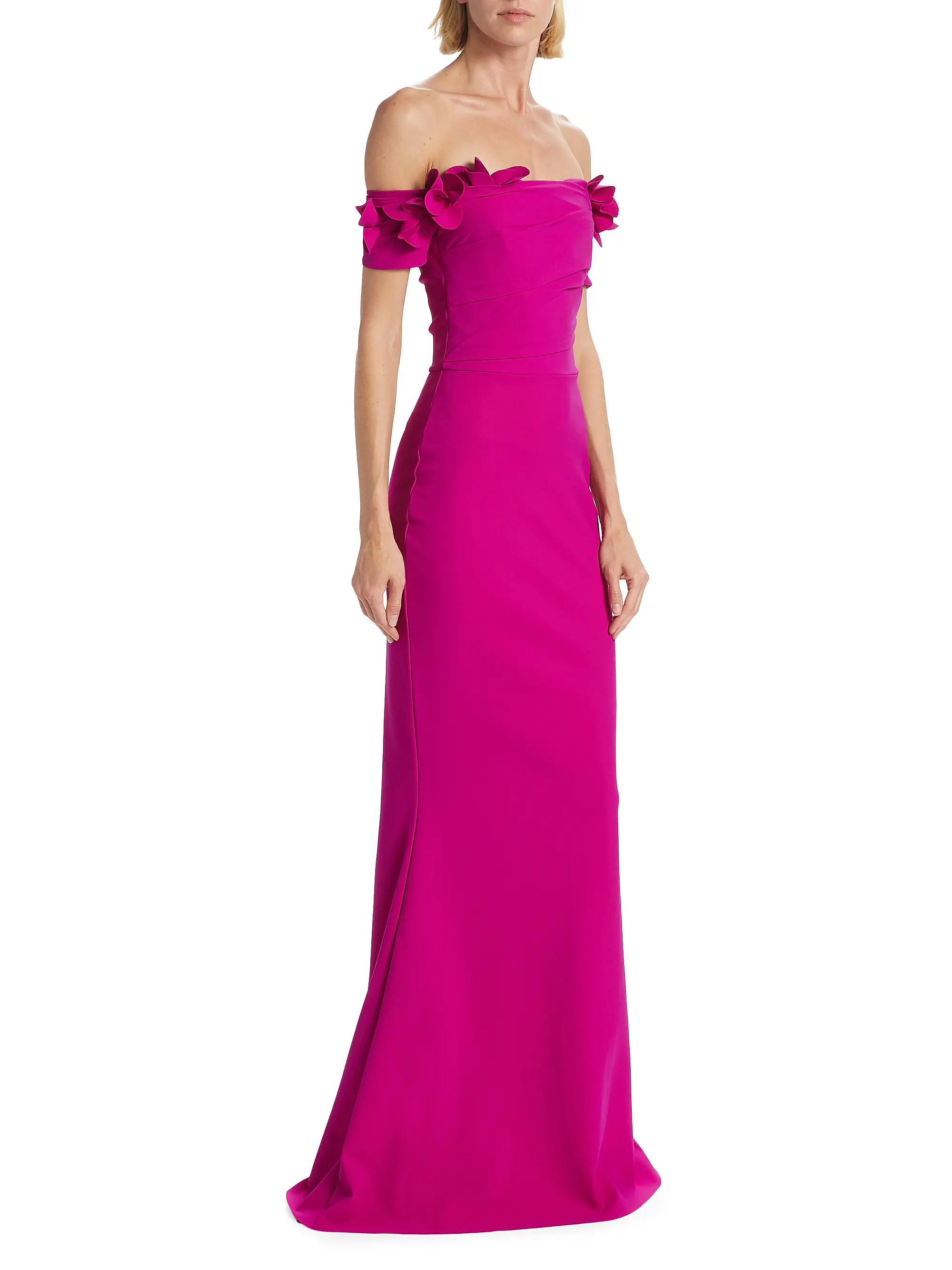 BEST SELLERChiara Boni La Petite RobeYiana Floral Appliqué Gown | Saks Fifth Avenue