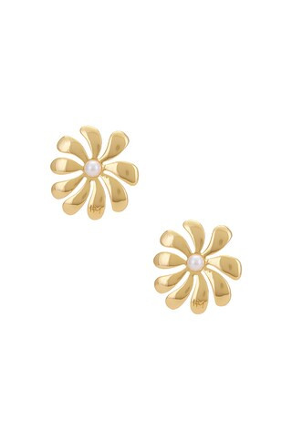 Heaven Mayhem Floral Earrings in Gold from Revolve.com | Revolve Clothing (Global)