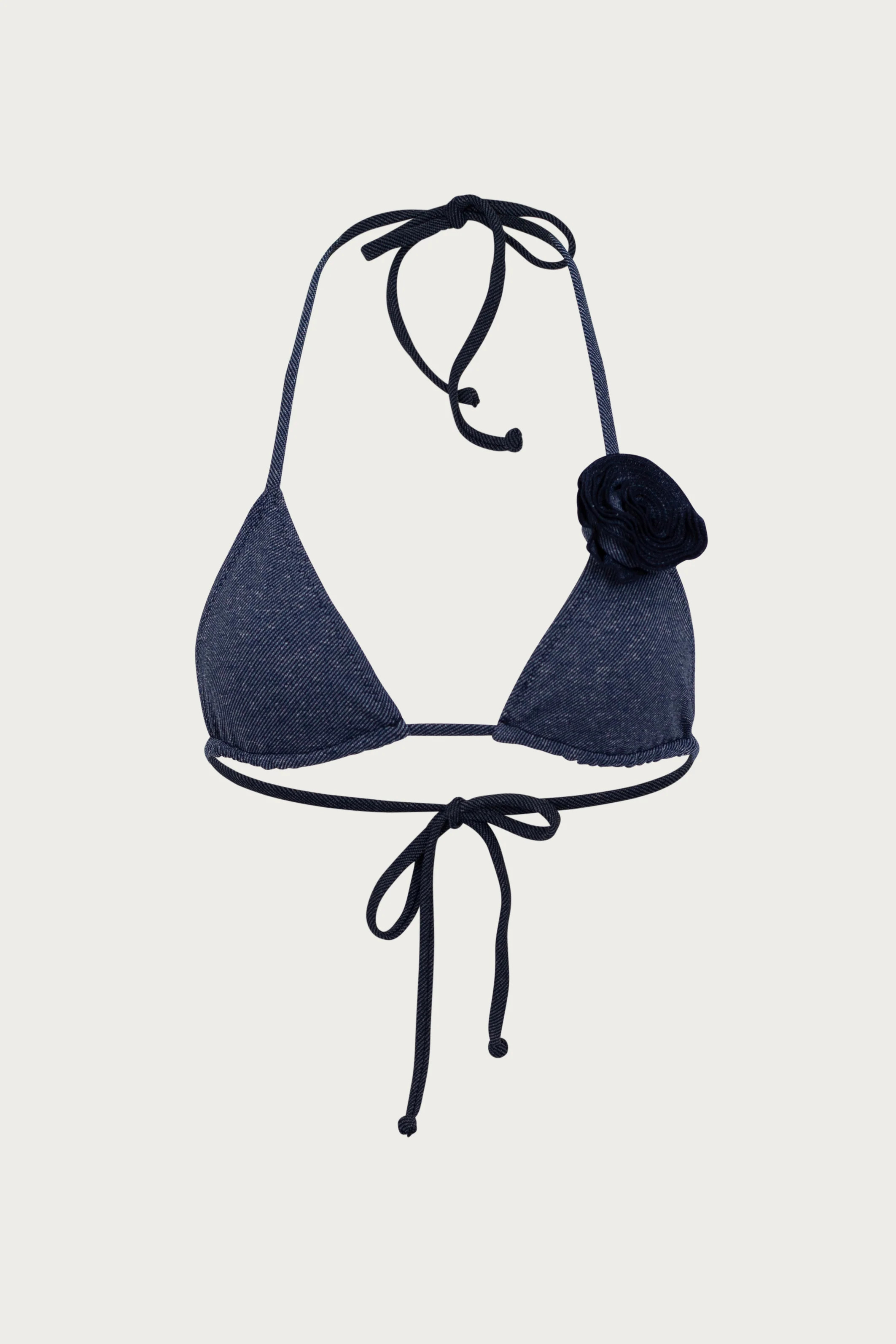 Rosette Triangle Top (Dark Denim) | SAME