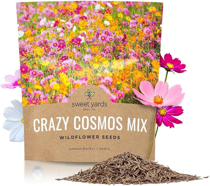 Cosmos Seeds Wildflower Mixture - Bulk 1 Ounce Packet - Over 5,000 Seeds - Pink, Yellow, Orange, ... | Amazon (US)