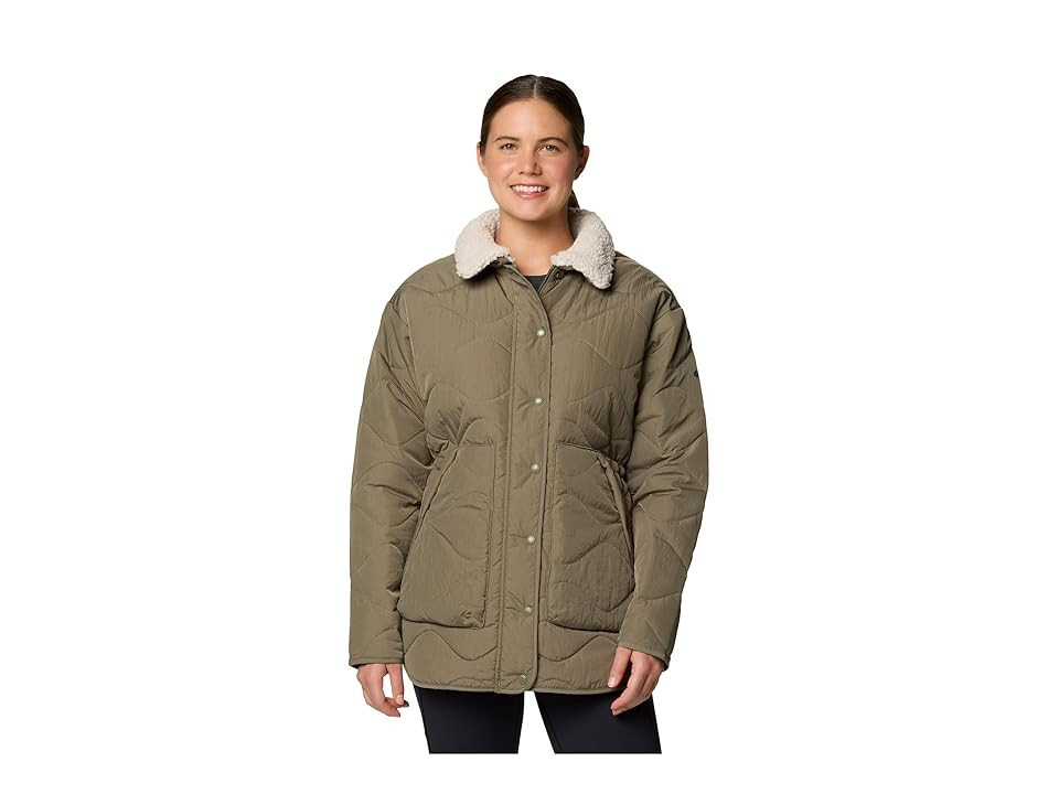 Columbia Birchwoodtm II Quilted Jacket Women's Coat Stone Green : LG, Nylon | Zappos