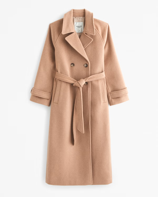 Women's Wool-Blend Trench Coat | Women's Coats & Jackets | Abercrombie.com | Abercrombie & Fitch (US)