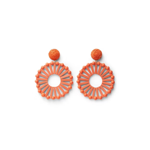 Woven Circular Drop Earrings - Tabitha Brown for Target Orange | Target