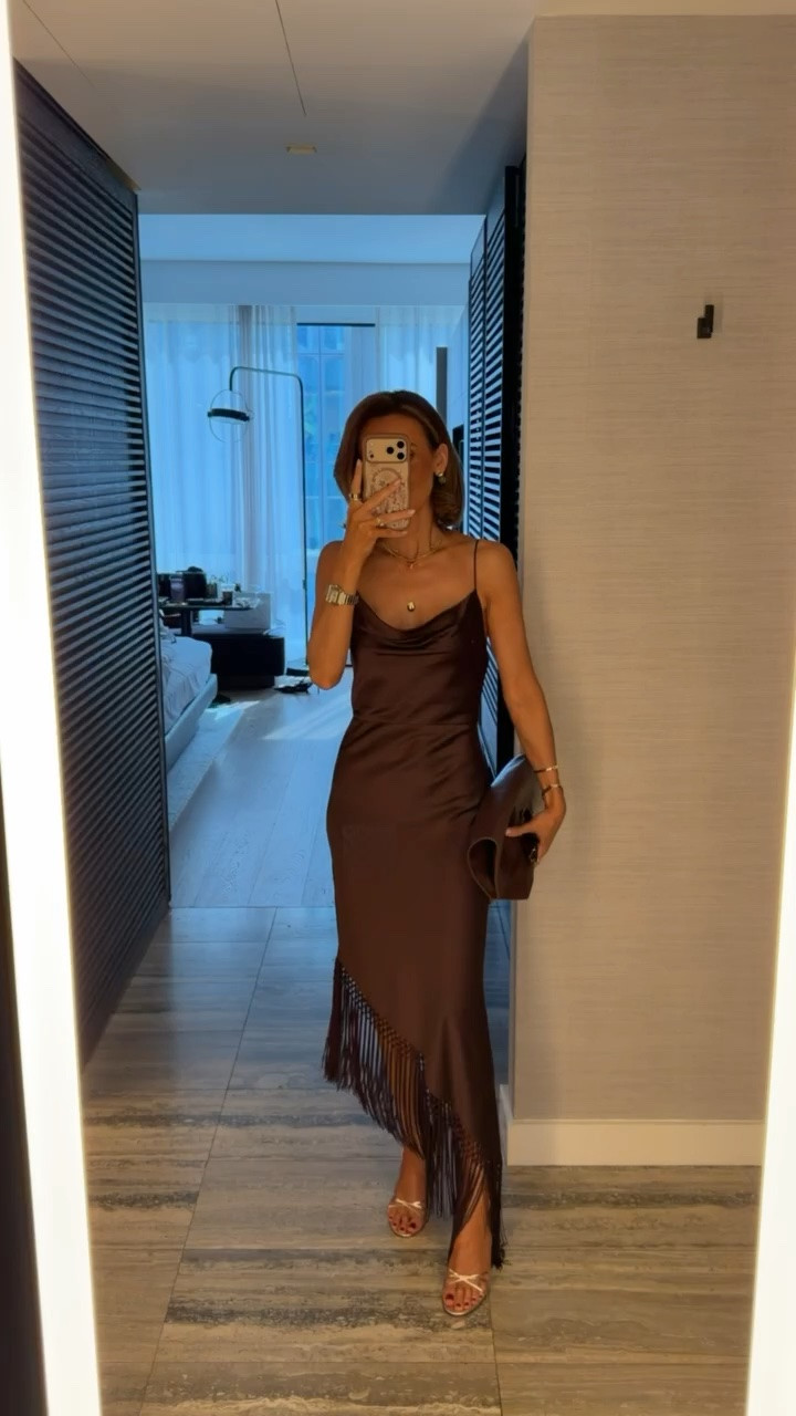Heading out to our next event with this gorgeous silk dress with fringe

#LTKNYFW #LTKootd #LTKdayinmylife