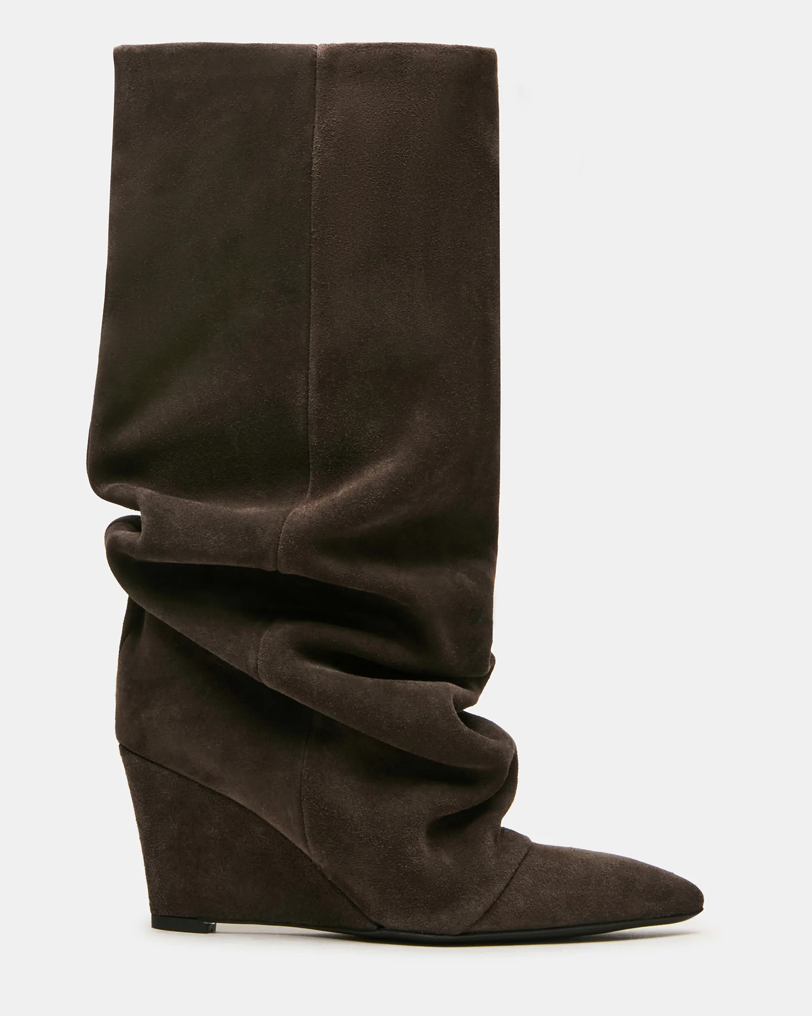 Steve Madden Women's Rhys Cuffed Boots - Dark Taupe Suede - Size 8 - Leather | Steve Madden (US)