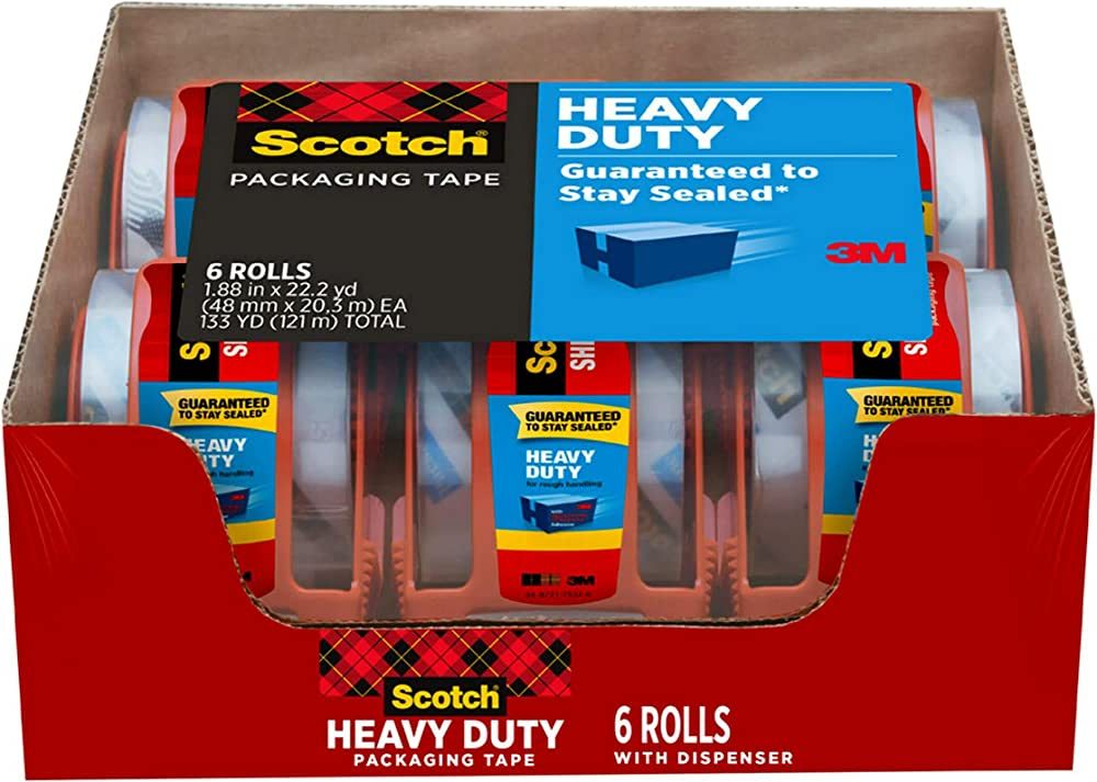 Scotch Heavy Duty Packaging Tape, 1.88" x 22.2 yd, Designed for Packing, Shipping and Mailing, St... | Amazon (US)