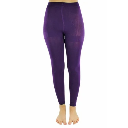 Dark Purple Thick Opaque Fleece Lined Leggings Size Small/Medium | Walmart (US)