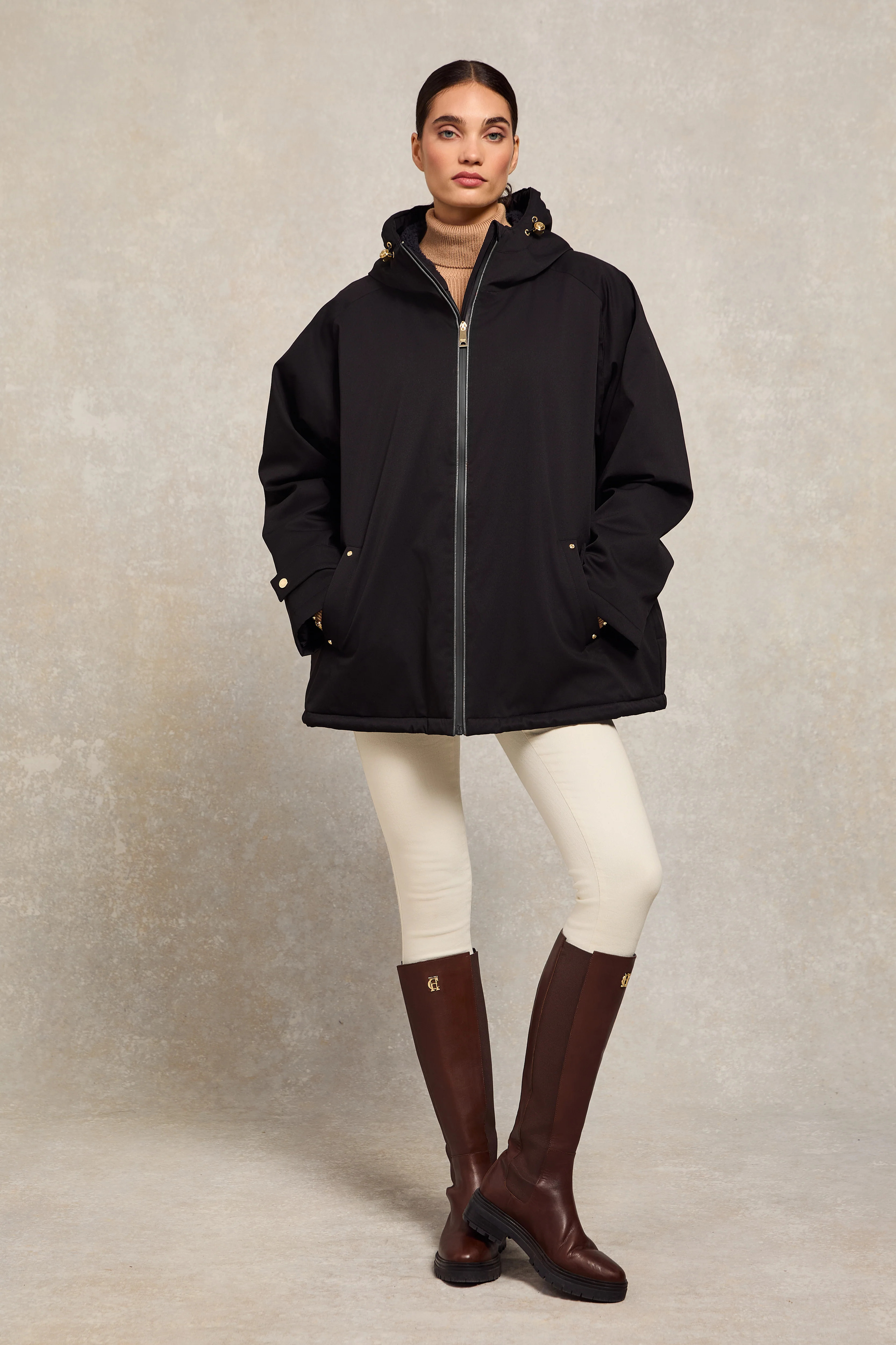 One-Size Waterproof Jacket (Black) | Holland Cooper