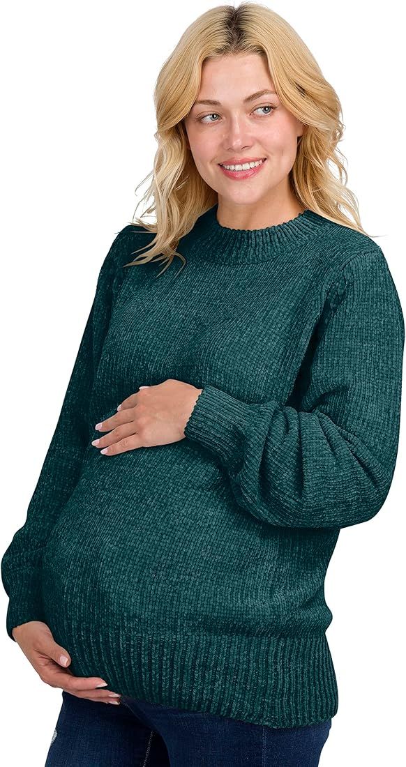 Eliana Chenille Maternity Sweater - Oversized Maternity Sweater - Maternity Sweatshirts | Amazon (US)