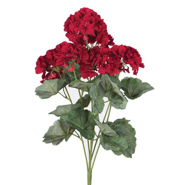 Vickerman 19.5" Artificial Red Geranium Bush - Walmart.com | Walmart (US)