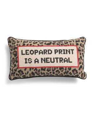 8x14 Leopard Needle Point Pillow | TJ Maxx