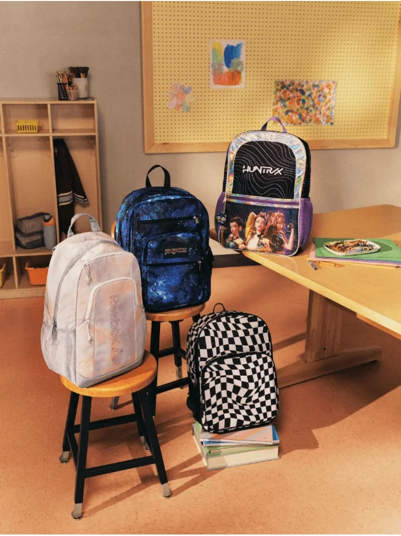 Wonder Nation Kids' 17" Optic Checks Backpack, Black and White | Walmart (US)