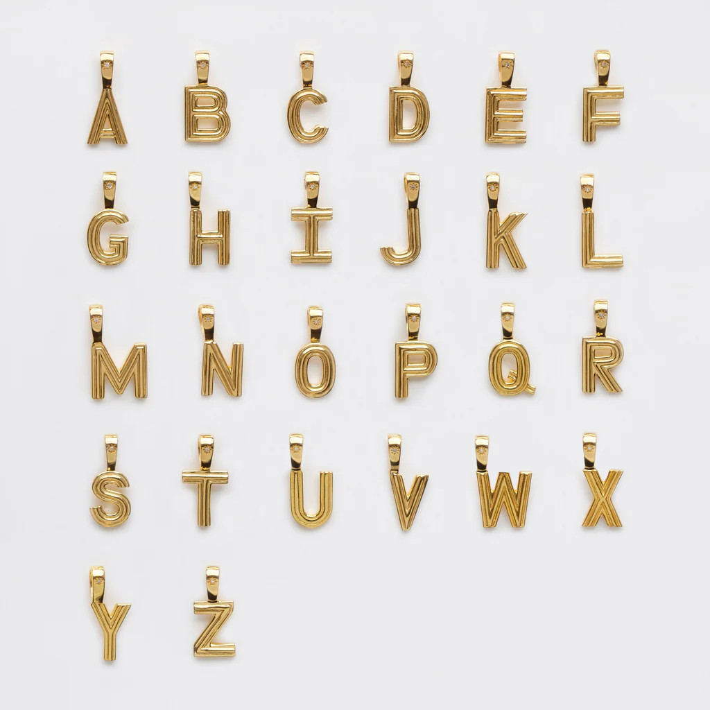 Make it Personal Diamond Star Set Chunky Initial Pendant | Carrie Elizabeth