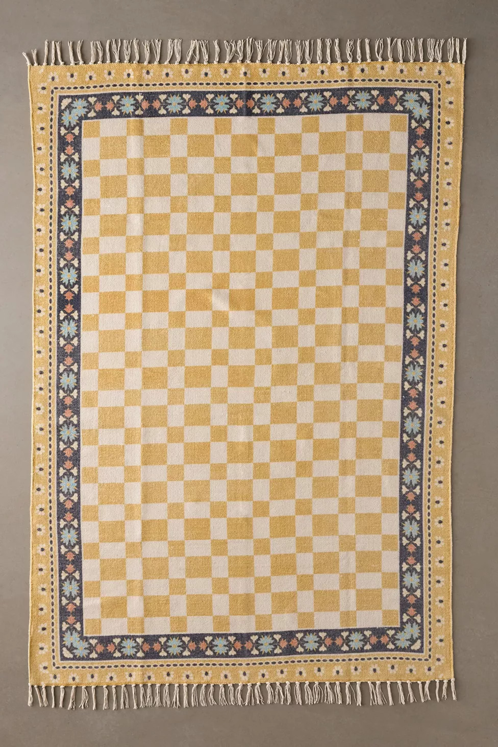 Birdie Checkerboard Brushed Rug | Urban Outfitters (US and RoW)