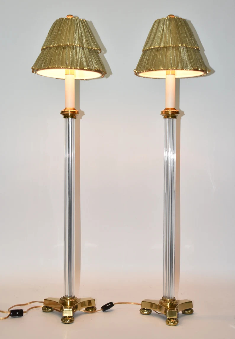 Frederick Cooper  Acrylic and Brass Buffet Lamps  Excellent - Etsy | Etsy (US)