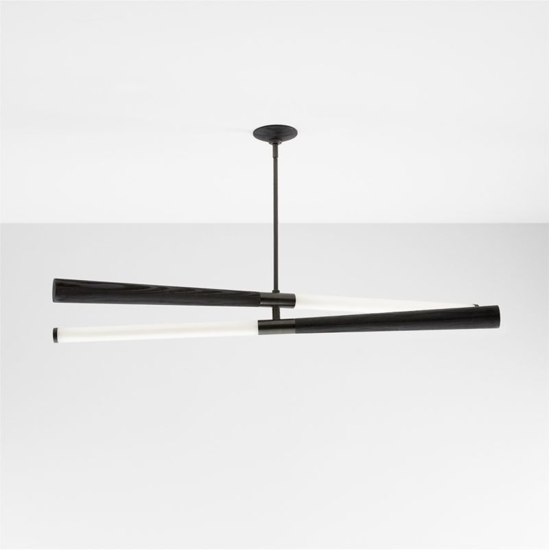 Colt Linear LED Wood Black Chandelier + Reviews | Crate & Barrel | Crate & Barrel