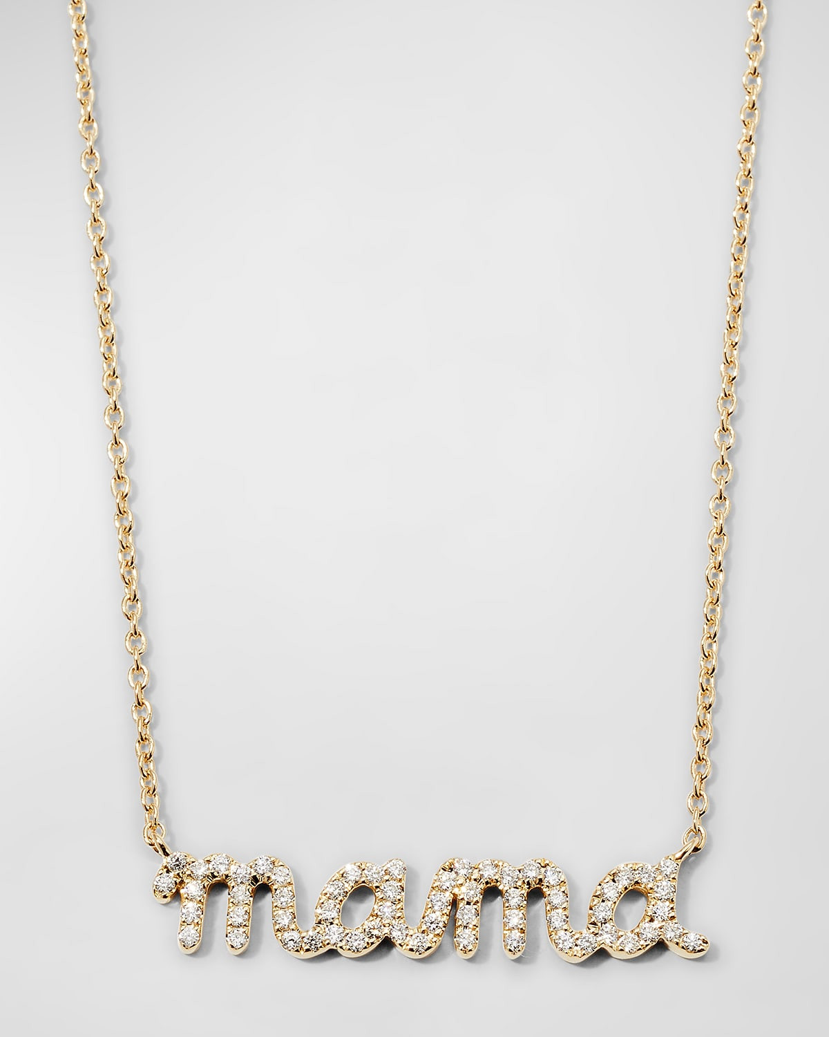 14k Diamond Mama Script Necklace | Neiman Marcus