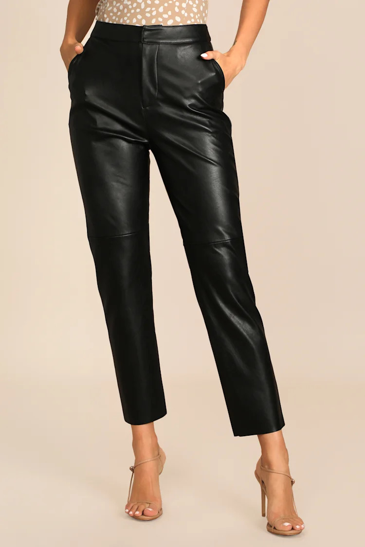 Open Minded Black Vegan Leather Pants | Lulus