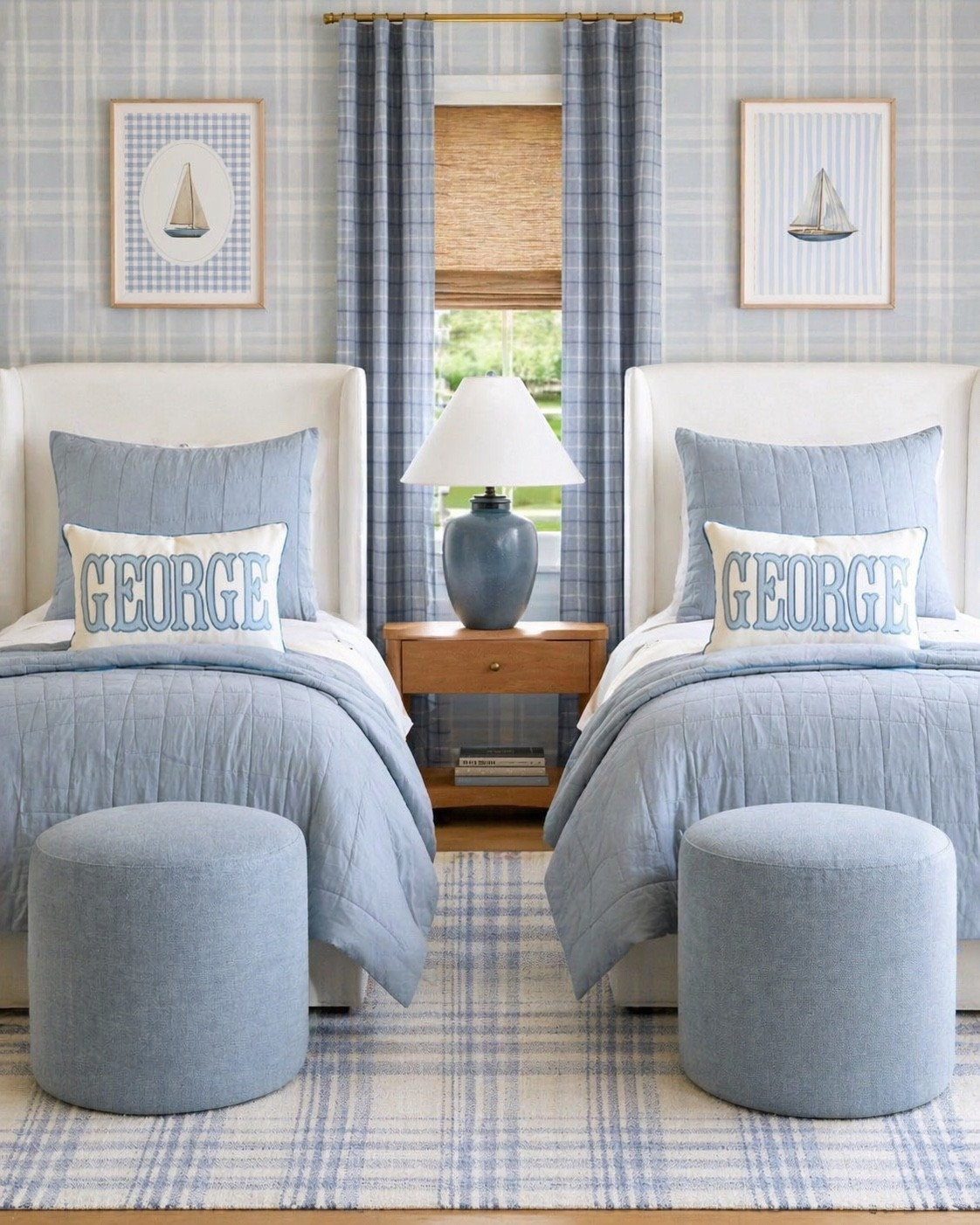 A coastal classic 

#bedroom #bed #wallpaper #guestrook 

#LTKSaleAlert #LTKKids #LTKHome