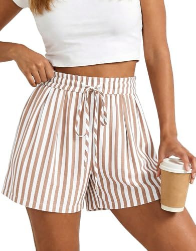 PRETTYGARDEN Elastic Waist Summer Shorts for Women Trendy 2026 Gingham Cute Pajama Bottoms Plaid ... | Amazon (US)
