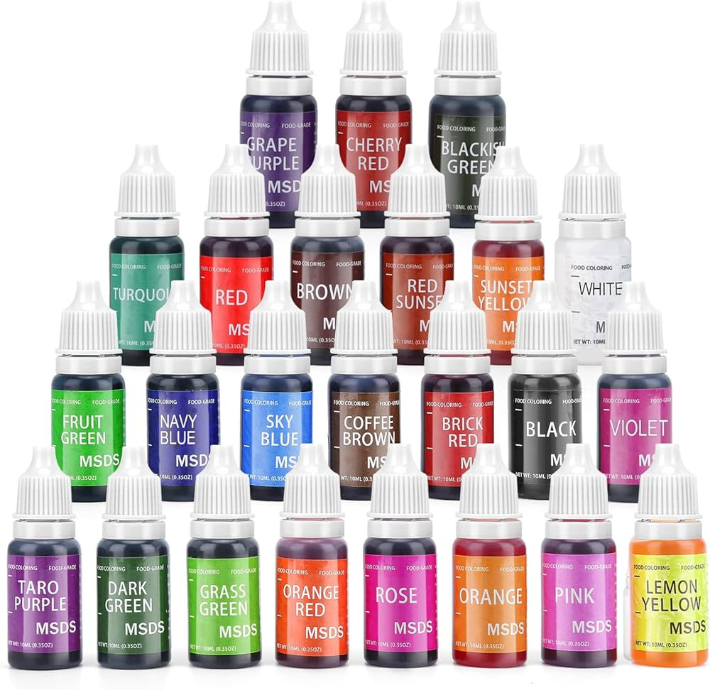 Food Coloring Set - 24 Color Food Grade Food Coloring Liquid, Tasteless Food Dye for Cake Decorat... | Amazon (US)
