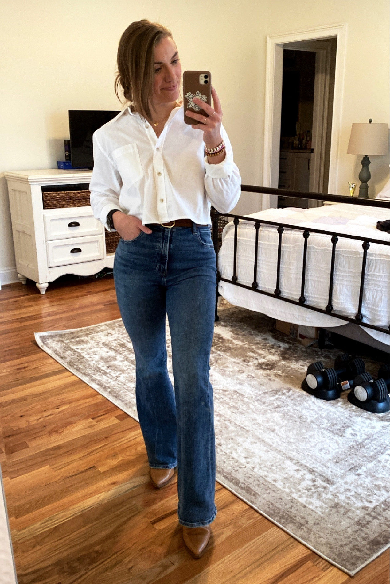 My favorite flare jeans!! And this cropped button down from Target is soo cute. All TTS 🫶🏻

#LTKSeasonal #LTKFind #LTKstyletip