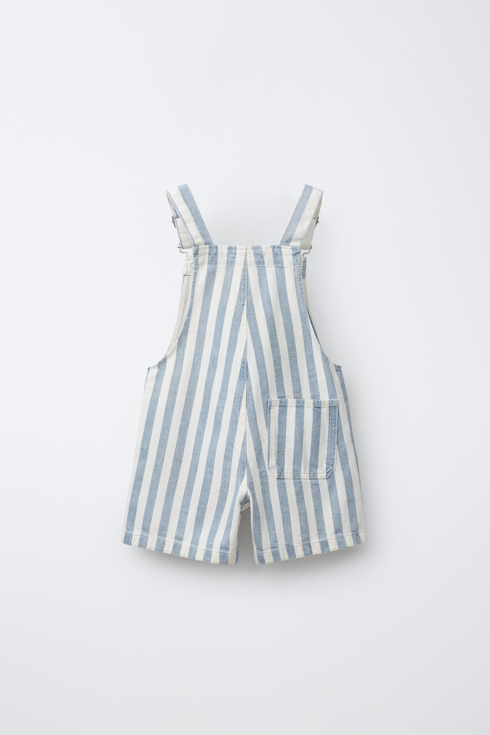 STRIPED TWILL OVERALL SHORTS | Zara Canada