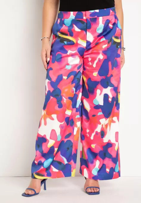 Printed Wide Leg Pant | Eloquii