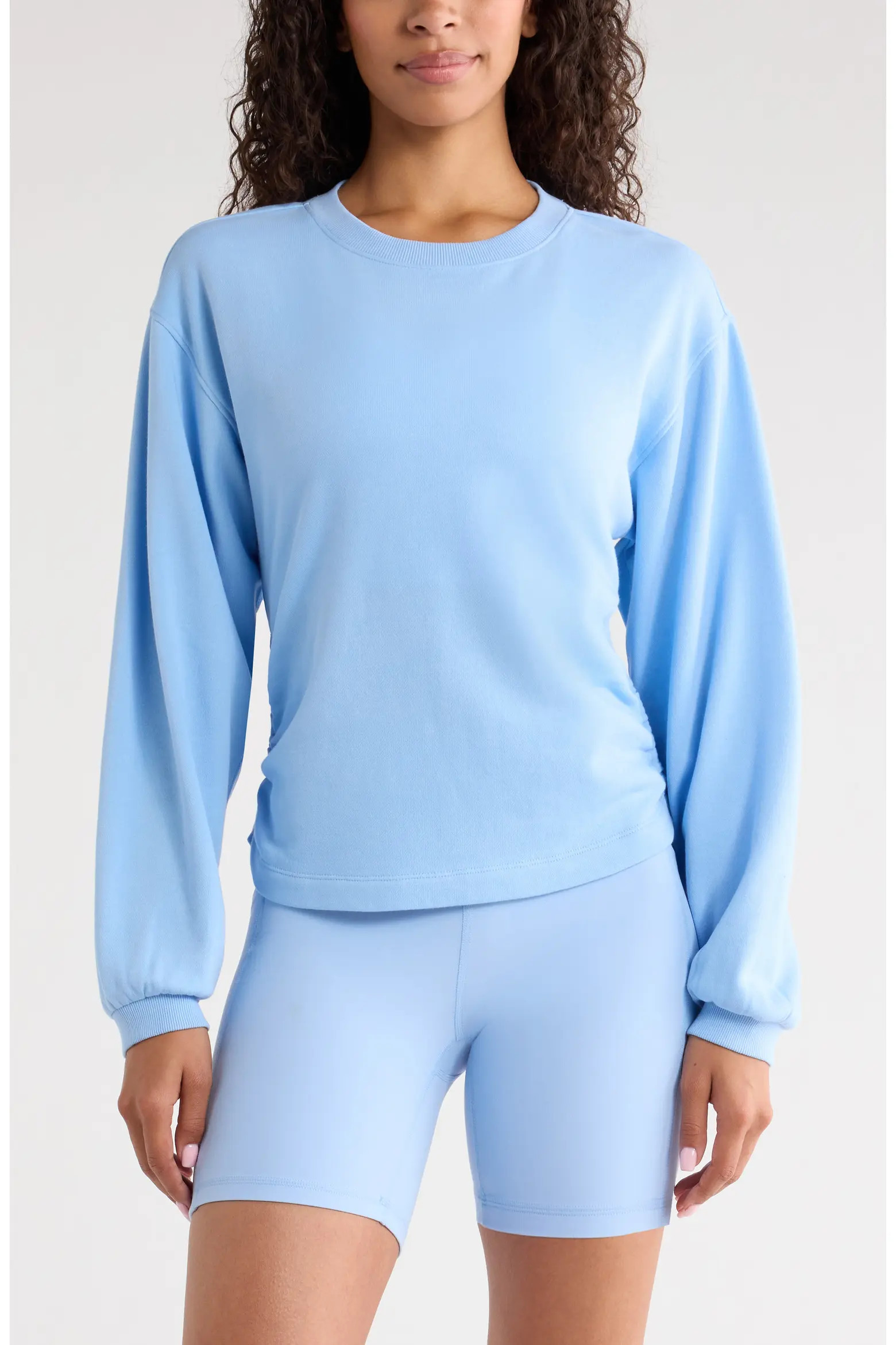 Ruched Side Cotton Blend French Terry Sweatshirt (Women) | Nordstrom | Nordstrom