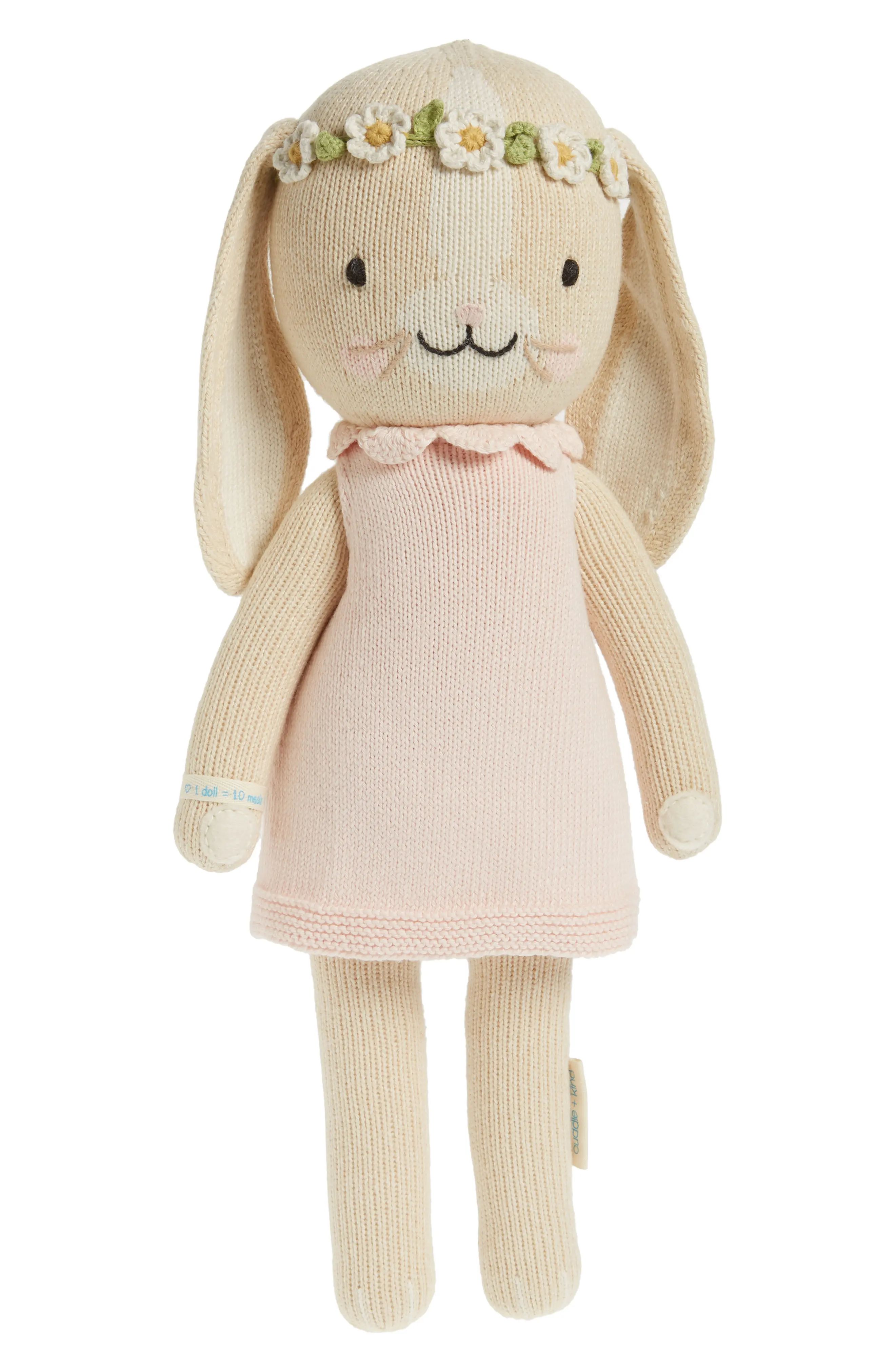 cuddle+kind cuddle + kind Blush Hannah the Bunny Stuffed Animal in Pink at Nordstrom | Nordstrom