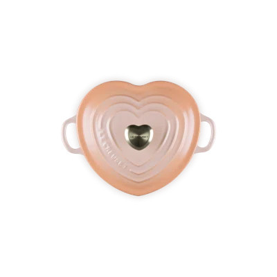 Le Creuset Cast Iron Traditional Heart Dish 1.25 Qt Peche Light Gold Heart Knob | Wayfair North America