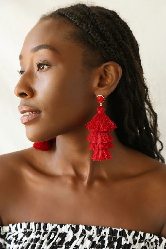 Chic Factor Red Tassel Earrings | Lulus (US)